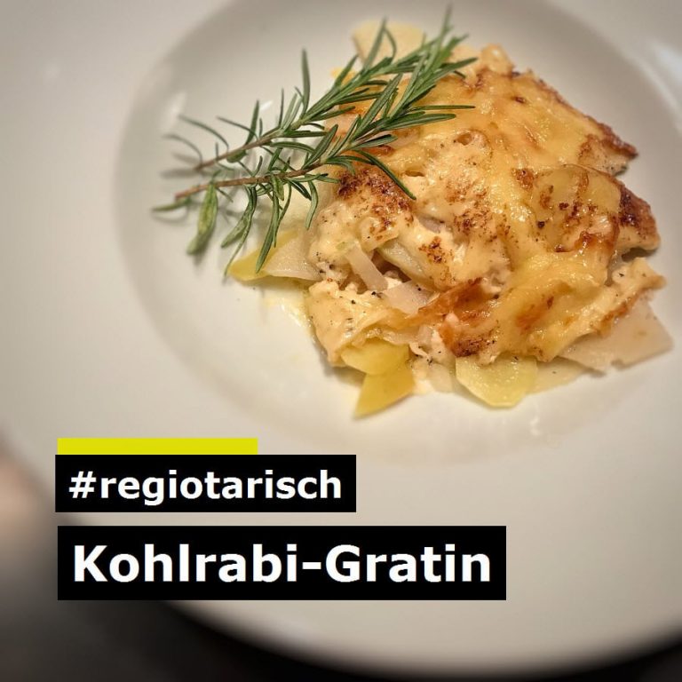 Rezept: Kohlrabi Kartoffel Gratin – [ Projekt: #regiotarisch ]